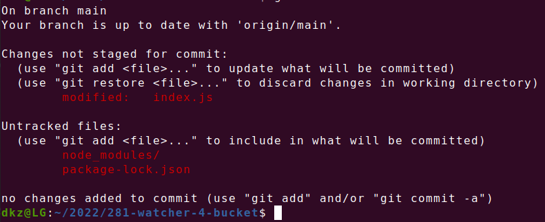 git status